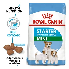 ROYAL CANIN Mini Starter Mother & Babydog 8 kg sausas ėdalas nėščioms ir žindančioms kalėms ir šuniukams, nuo 4 iki 8 savaičių, mažoms veislėms