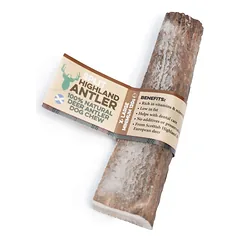 Perpjautas elnio ragas šunims – Split Highland Antler – XL dydis 120+ g — 3 nuotrauka