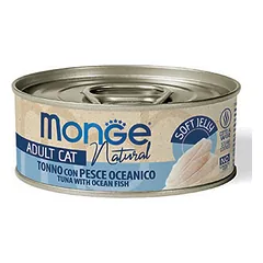 Monge Natural tunas su jūrų karšiu drebučiuose, drėgnas maistas katėms 80 g parduotuvėje Petz.lt