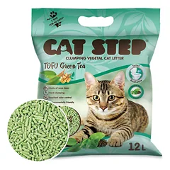 CAT STEP Tofu green tea sušokantis kraikas katėms, žaliosios arbatos kvapo, 5,4kg  12l