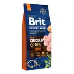 BRIT PREMIUM By Nature Sport sausas pašaras aktyviems šunims, 15 kg parduotuvėje akvanamai.lt