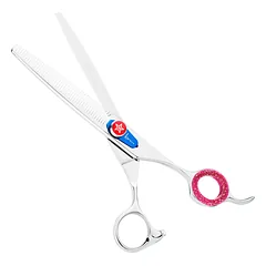 Kenchii Five Star Offset Blenders - one-sided grooming thinning shears, 46 teeth with micro-serration, 6,5" — 3 nuotrauka