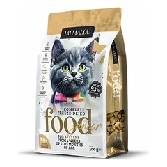 Dr Malou Cat Kitten liofilizuotas pilnavertis maistas su vištiena, ožkos pienu ir kiaušinio trynių kačiukams 500 g — 4 nuotrauka