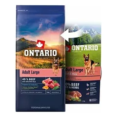 Ontario Adult Large su jautiena ir rudaisiais ryžiais, sausas maistas šunims 2,25 kg — 2 nuotrauka