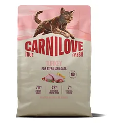 CARNILOVE True Fresh Cat Turkey Sterilised 2 kg kalakut, sterilizuotiems katėms