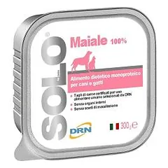DRN Solo Maiale monoproteininis drėgnas maistas šunims ir katėms su kiauliena, 300 g