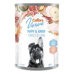 CALIBRA Dog Verve GF Puppy & Junior Turkey & Lamb konservai jauniems šunims su kalakutiena ir ėriena, 400g