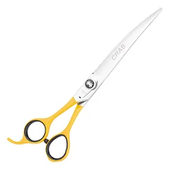 Geib Crab Curved Lefty Scissors Level 1 - high-quality curved scissors for pet grooming with a single-sided micro-grind, left-handed