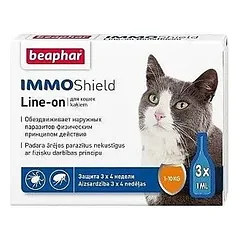 BEAPHAR Antiparazitiniai kačių lašai Immo Shield 1 pipetė