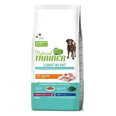 Natural Trainer Weight Care Adult Medium/Maxi Turkey sausas maistas suaugusiems vidutinių ir didelių veislių šunims svorio kontrolei, su kalakutiena, 12 kg