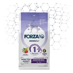 FORZA10 Monodiet Mini/Toy Adult Sensitive Skin begrūdis sausas maistas šunims su žuvimi