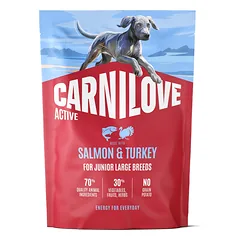 CARNILOVE Active Dog Salmon and Turkey Junior Large Breeds 1,5 kg lašiša ir kalakutas, skirtas augantiems didelių veislių jauniems šunims