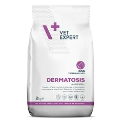 VetExpert Veterinary Diet Dermatosis Lamb & Krill sausas maistas alergiškiems, maisto netoleruojantiems šunims, 2 kg