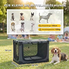 Sulankstoma šunų nešioklė, iki 20 kg, 76 × 54 × 54 cm — 3 nuotrauka