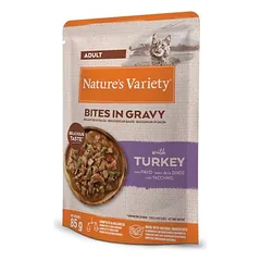 Nature's Variety Bites padaže Adult drėgnas maistas katėms 22 x 85 g, mit Lachs — 5 nuotrauka