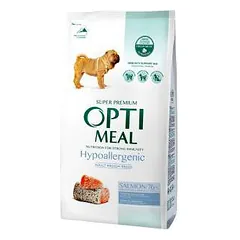 OPTIMEAL™ Hipoalerginis visavertis pašaras vidutinių didelių veislių suaugusiems šunims su lašiša, 4 kg
