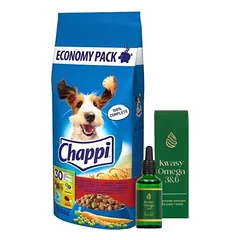 CHAPPI 13,5 kg - sausas maistas šunims su jautiena, paukštiena ir daržovėmis + LAB-V Omega 3 ir 6 riebalų rūgštys bendrai šunų ir kačių sveikatos, kailio ir odos būklei gerinti 50ml