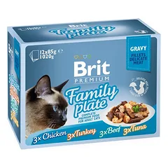 BRIT Premium by Nature Cat Delicate Fillets in Gravy Family Plate 24x85g šlapias maistas padaže suaugusiems katėms