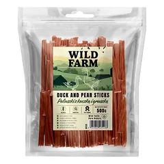 WILD FARM Ančių ir kriaušių lazdelės 500 g šunų skanėstai
