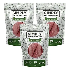 SIMPLY FROM NATURE Meat Strips Jautienos mėsos juostelės šunims 3x80 g