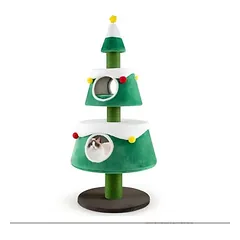 GIANTEX Kratzbaum In Form Eines Weihnachtsbaums Mit 2 Höhlen