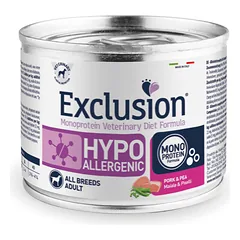 Exclusion Hypo konservuotas pašaras šunims su kiauliena ir žirneliais, 200 g