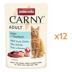 ANIMONDA Carny Adult Pouch Vištiena ir tunas 12x85g drėgnas maistas katėms