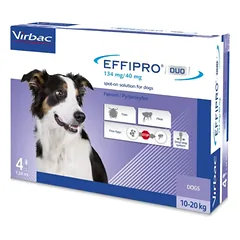 Virbac EFFIPRO 134 mg užlašinamasis tirpalas vidutinio dydžio šunims (10-20 kg)