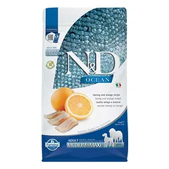 Farmina N&D Ocean Medium Maxi Adult Herring & Orange sausas maistas šunims