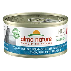 Almo Nature HFC Natural Jautiena, Vištiena ir Sūris šlapias maistas suaugusiems katėms, 70 g