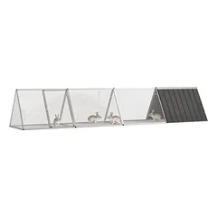 Prolenta Premium narvas triušiams Borlänge, 302,5 x 80,5 x 71 cm, pilka, plienas — 5 nuotrauka