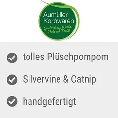 Aumüller žaislinis kamuoliukas katėms Pink Plush, 1 vnt. — 3 nuotrauka