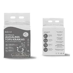 8 VNT. – Kraikas katėms TOFU BeloCat, su aktyvuota anglimi, 6 l (2,5 kg), 2 mm granulės