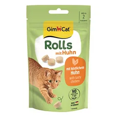 GimCat Rolls kačių užkandžiai su vištiena, 40 g