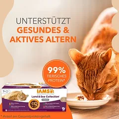 IAMS Advanced Nutrition Senior 7+ Land & Sea Collection padaže, drėgnas maistas katėms — 3 nuotrauka
