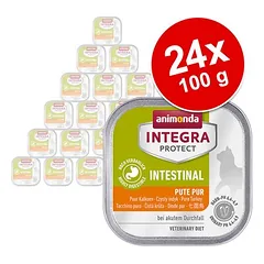 Animonda Integra Protect Adult Intestinal ekonominė pakuotė, drėgnas maistas katėms 24 x 100 g, lėkštelės