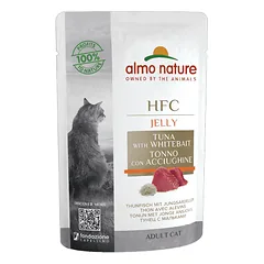 Almo Nature HFC Jelly tunas ir smulki žuvelė drebučiuose suaugusioms katėms, 55 g