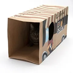 TIAKI popierinis tunelis katėms Coffee Truck, L 60 x B 22 x H 27 cm — 3 nuotrauka
