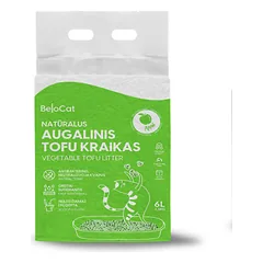 BELOCAT Tofu kačių kraikas obuolio kvapo, 6l / 2,5 kg., 2 mm granulės