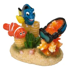 Aqua Della Aquariumdekoration Clownfisch mit Paletten-Doktorfisch