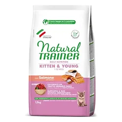 Natural Trainer Kitten sausas maistas kačiukams su lašiša