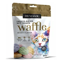 Dr Malou Cat Freeze-Dried Chicken Waffle Mixed Flavors 60 g