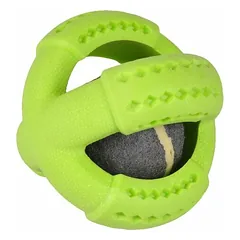 Flamingo Dina With Ball pliušinis žaislas šunims su cypsiuku ir guminiu kamuoliuku viduje, žalias, tamsiai pilkas