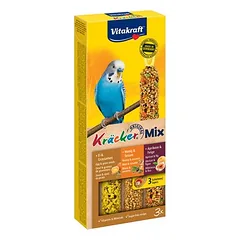 Vitakraft krekeriai bangotosioms papūgėlėms Trio-Mix, 2 x 3 lazdelės: kiaušinis/abrikosas/medus — 4 nuotrauka