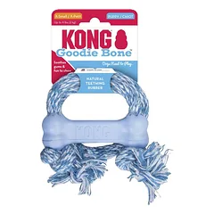 KONG Puppy Goodie Bone w/Rope Extra Small žaislas šuniukams su virve sveikam kramtymui, ypač mažiems šunims