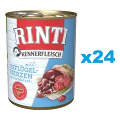 RINTI Kennerfleisch paukščių širdelės24 x 400 g