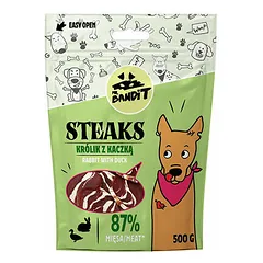 Mr.Bandit Dog Steaks triušis su antimi 500 g