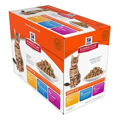 Hill’s Science Plan konservai suaugusioms katėms su vištiena, žuvimi ir jautiena 12x85g