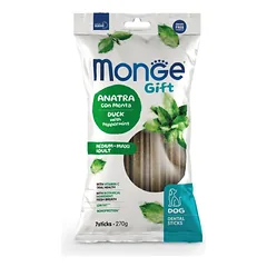 Monge Gift Dog Dental Stick Medium & Maxi Duck With Peppermint dantų lazdelės vidutinio ir didelio dydžio šunims su antiena ir mėtomis, 270 g