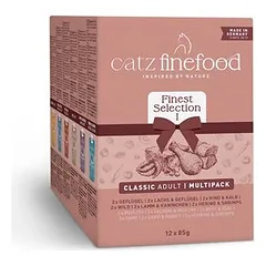 catz finefood bandomasis rinkinys 12 x 85 g, drėgnas maistas katėms